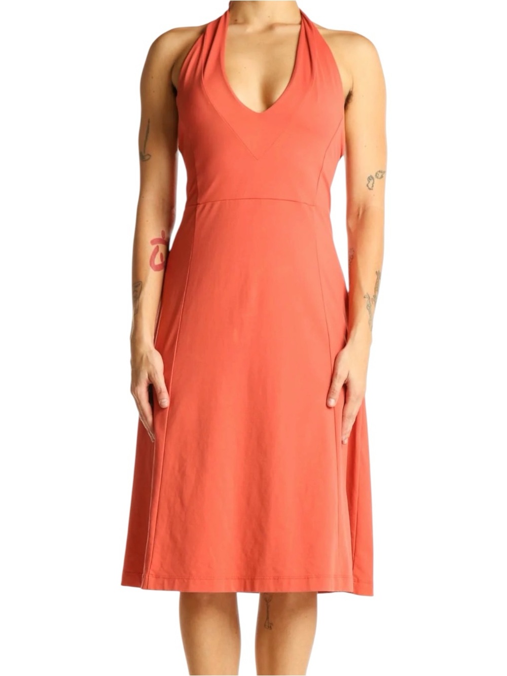 Patagonia Morning Glory A-Line Halter Dress Orange Size S